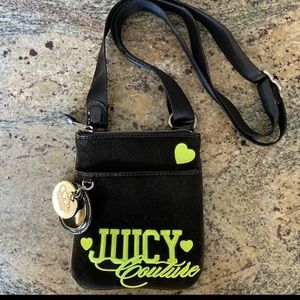 🌞💖Juicy Couture Vintage Crossbody 🌞🌞Rare Green Black Velour Charms Heart💖💖
